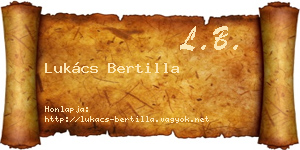 Lukács Bertilla névjegykártya